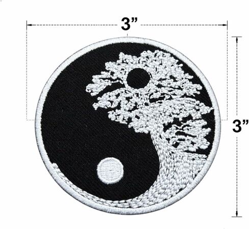 رقعة شجرة الحياة البوذية Zen Yin Yang مقاس 3 بوصة (قطعتان) - تطريز حديدي على الشعار in Kuwait
