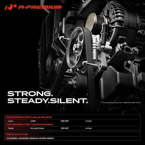 A-Premium Power Steering Pump, with Gear, Compatible with Toyota Land Cruiser 1993-1997 & Lexus LX450 1996-1997 in Kuwait