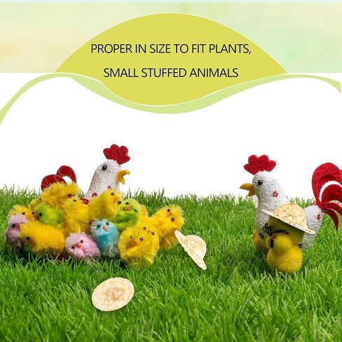 50 Pcs Mini Straw Hats for Crafts 2.1 Inch Small Doll Hat Miniature Sombrero Hats Tiny Dollhouse Hat for DIY Decorations Pets Costume Accessories in Kuwait