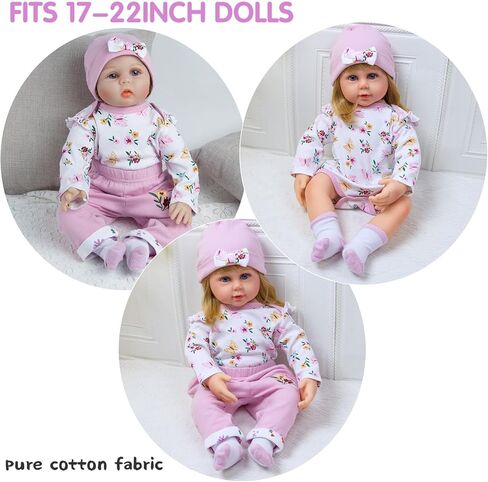 12 Pcs Reborn Baby Doll Clothes Accessories with Babydoll Carrier for 17-20-22 Inch Realistic Baby Girl Newborn Doll Clothes Feeding Accessories in Saudi Arabia