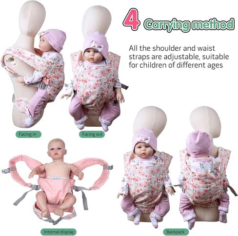 12 Pcs Reborn Baby Doll Clothes Accessories with Babydoll Carrier for 17-20-22 Inch Realistic Baby Girl Newborn Doll Clothes Feeding Accessories in Saudi Arabia