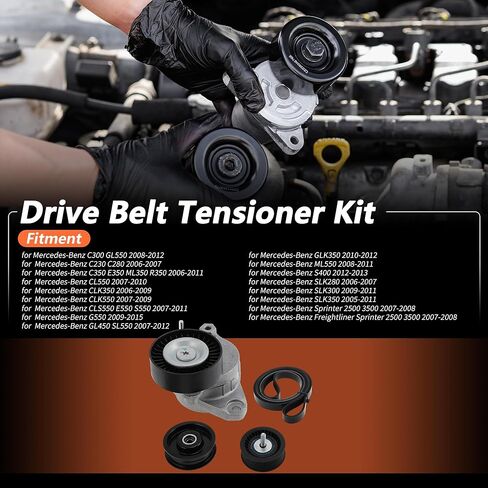 1 Set Drive Belt Tensioner Kit for Mercedes-Benz C300 GL550 2008-2012 Serpentine Belt Drive Kit with Tensioner 2722000070/2722000270/6PK2404 in Saudi Arabia