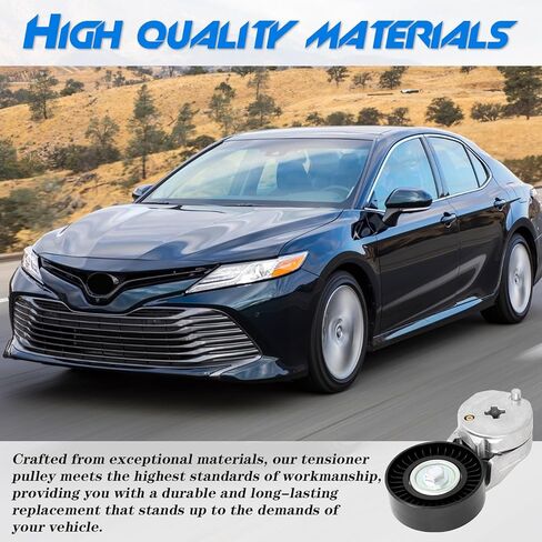 Belt Tensioner Assembly with Pulley, Compatible with Toyota Camry 2012-2017, RAV4 2009-2018, Highlander 2009-2019, Sienna 2011-2013, Venza 2009-2015; Lexus NX300h 2015-2018; Scion tC - 2.5L 2.7L in Saudi Arabia