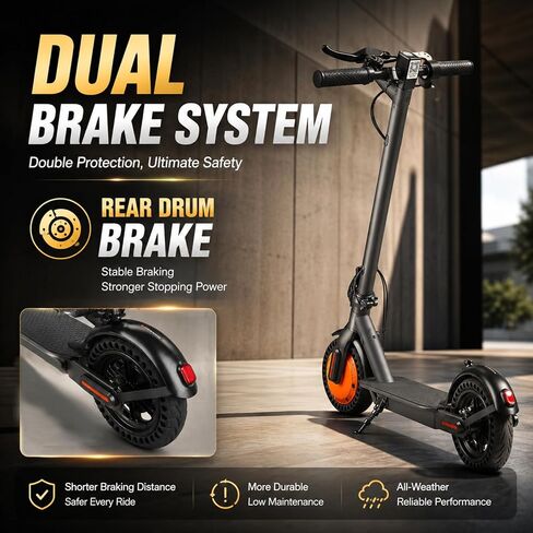500W Peak Electric Scooter for Teens & Adults, 12MPH & 16 Miles, 8.5" Tires, Lightweight Foldable E-Scooter with APP, 3 Speeds, Dual Brakes, Cruise Control, Hill Climb, Gift for Teens & Big Kids in Kuwait