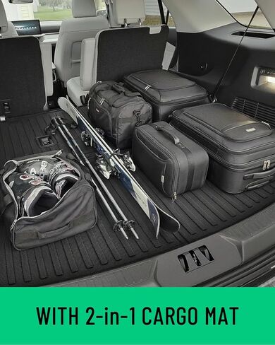 سجادات أرضية لسيارة Ford Explorer 2020-2025 2026 7 ملحقات السيارة، وبطانة الحمولة وحصيرة مسند الظهر وواقي عتبة الباب، وبطانات أرضية مطاطية TPE مناسبة لجميع الأحوال الجوية لمقعد Explorer ST 2021 2022 2023 2024 in Kuwait