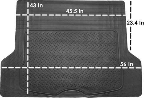 FH Group Climaproof™ Trimmable Non-Slip Vinyl Floor Mats Full Set - Universal Fit for Cars Trucks and SUVs (Black) F11306 + F16400 in Kuwait