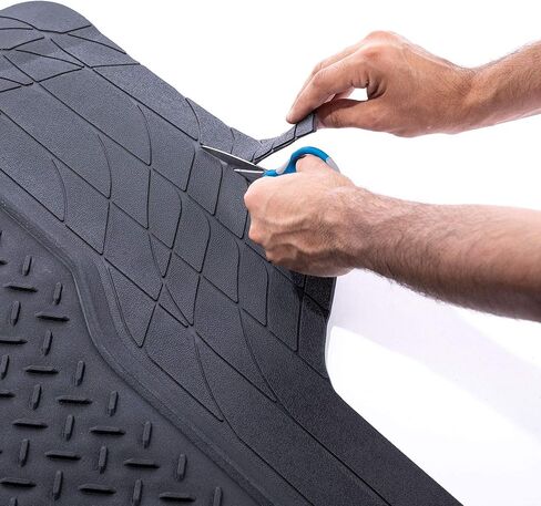 FH Group Climaproof™ Trimmable Non-Slip Vinyl Floor Mats Full Set - Universal Fit for Cars Trucks and SUVs (Black) F11306 + F16400 in Kuwait