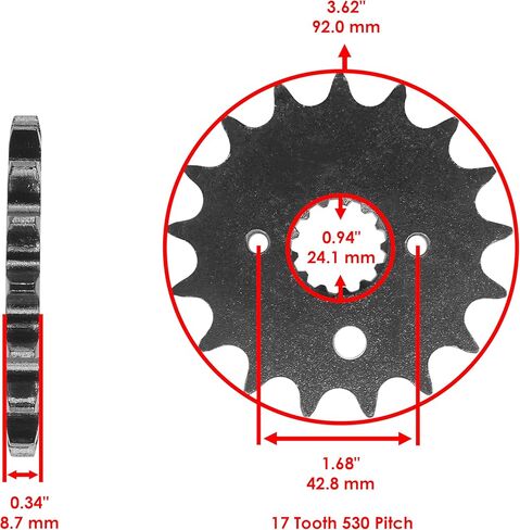 Caltric Red Drive Chain and Sprocket Kit Compatible With Suzuki SV1000 SV1000S 2003-2007 in Kuwait
