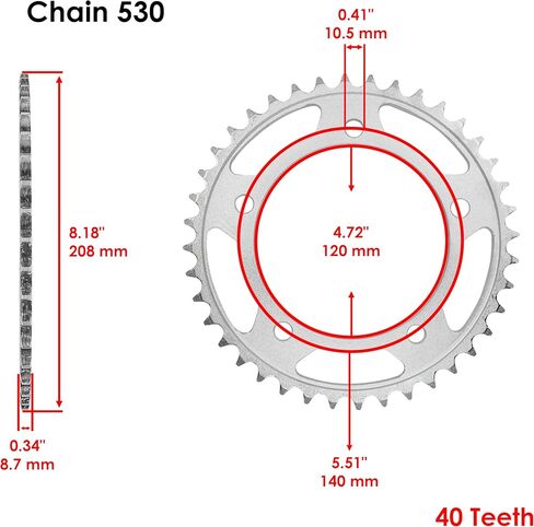 Caltric Red Drive Chain and Sprocket Kit Compatible With Suzuki SV1000 SV1000S 2003-2007 in Kuwait