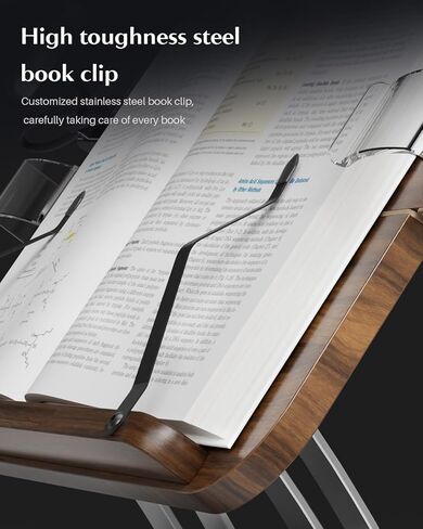 Book Stands for Reading,Adjustable Book Holder with 360° Rotating Metal Base,Foldable Cookbook Stand, Reading Hands Free with ABS Expandable Page Clips for Recipe,Textbook,Laptop in Saudi Arabia