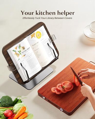 Book Stands for Reading,Adjustable Book Holder with 360° Rotating Metal Base,Foldable Cookbook Stand, Reading Hands Free with ABS Expandable Page Clips for Recipe,Textbook,Laptop in Saudi Arabia