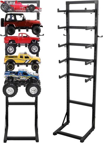 Rc Car Stand Display 5 Tier Metal Storage Rack Shelf Compatible With 1/6 1/10 1/12 1/18 1/24 Scale Crawler Trucks Accessories Multi Layer Model Workstation Organizer Includes 2 Remote Controller Hooks in Saudi Arabia