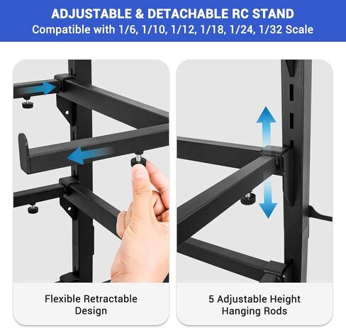 Rc Car Stand Display 5 Tier Metal Storage Rack Shelf Compatible With 1/6 1/10 1/12 1/18 1/24 Scale Crawler Trucks Accessories Multi Layer Model Workstation Organizer Includes 2 Remote Controller Hooks in Saudi Arabia
