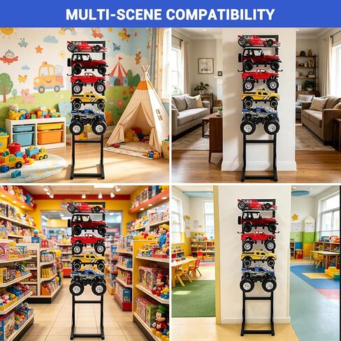 Rc Car Stand Display 5 Tier Metal Storage Rack Shelf Compatible With 1/6 1/10 1/12 1/18 1/24 Scale Crawler Trucks Accessories Multi Layer Model Workstation Organizer Includes 2 Remote Controller Hooks in Saudi Arabia