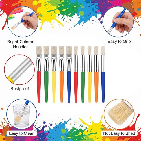 60 Pcs Paint Brushes Bulk, Colorful Round Flat Paintbrushes Washable Soft Bristles Art Supplies for Oil, Acrylic Painting, Watercolor, Washable Paint in Saudi Arabia