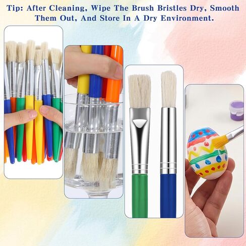 60 Pcs Paint Brushes Bulk, Colorful Round Flat Paintbrushes Washable Soft Bristles Art Supplies for Oil, Acrylic Painting, Watercolor, Washable Paint in Saudi Arabia
