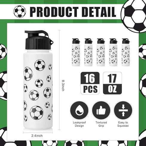 LemonRoad 164 Pcs Sports Party Favors Set 16 Plastic Cups 16 Charm Bracelets 16 Keychains 16 Mini Foam Stress Balls 100 Stickers for Sports Party Supplies(Soccer) in Saudi Arabia