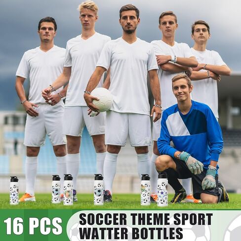 LemonRoad 164 Pcs Sports Party Favors Set 16 Plastic Cups 16 Charm Bracelets 16 Keychains 16 Mini Foam Stress Balls 100 Stickers for Sports Party Supplies(Soccer) in Saudi Arabia