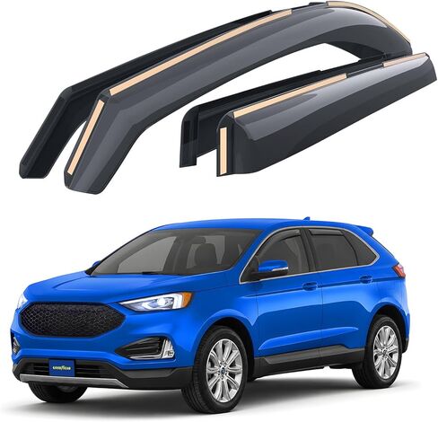 Goodyear Shatterproof in-Channel Window Deflectors Compatible with Ford Edge 2015-2024, Rain Guards, Window Visors for Cars, Car Accessories, 4 pcs - GY003464 in Saudi Arabia