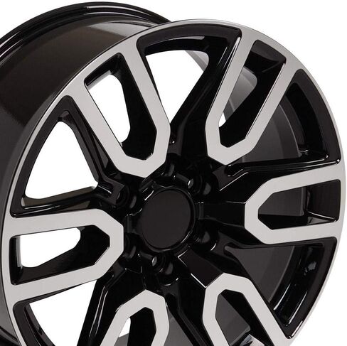 OE Wheels CV36 20 Inch Rims Fit Sierra 1500 Style 6x139.7 20x9 Gloss Black Machined - Hollander 5914 (Set of 4) in Kuwait