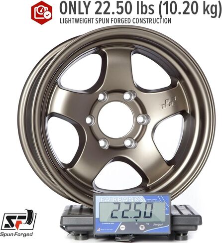 Hayford 17 Inch Wheels Flat Bronze 6x139.7 6x5.5 Bolt Pattern, 17x8.5, 10mm Offset, 106.1mm CB, RG-D2 Style Rims Compatible with 01-23 Tacoma, 02-23 4Runner, FJ Cruiser, GX470, GX460 in Saudi Arabia