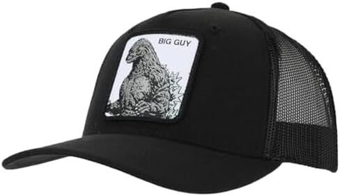 Godzilla Monster in White Square Black Trucker Hat in Saudi Arabia