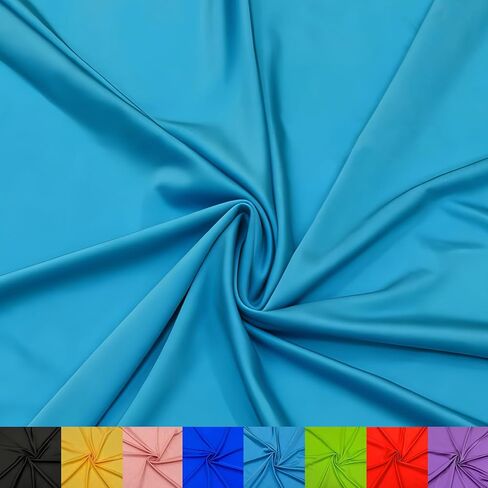 Nylon Spandex Fabric - 80% Nylon 20% Spandex, 58" Wide 4-Way Stretch | Soft Quick-Dry Material for Swimwear, Activewear, Sports, Dance & Yoga (Turquoise Blue, 1 Yard) in Kuwait