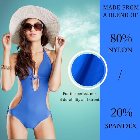 Nylon Spandex Fabric - 80% Nylon 20% Spandex, 58" Wide 4-Way Stretch | Soft Quick-Dry Material for Swimwear, Activewear, Sports, Dance & Yoga (Turquoise Blue, 1 Yard) in Kuwait