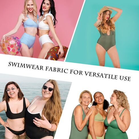 Nylon Spandex Fabric - 80% Nylon 20% Spandex, 58" Wide 4-Way Stretch | Soft Quick-Dry Material for Swimwear, Activewear, Sports, Dance & Yoga (Turquoise Blue, 1 Yard) in Kuwait