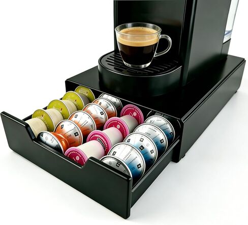 Coffee Pods Holder, Nespresso pods holder Storage Drawer Compatible with Nespresso Vertuo Capsules Dolce Gusto and K-Cup, Capsule Storage Drawer Organizer （24-40pods） in Saudi Arabia