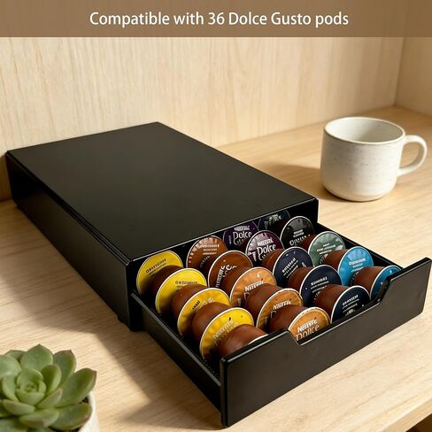Coffee Pods Holder, Nespresso pods holder Storage Drawer Compatible with Nespresso Vertuo Capsules Dolce Gusto and K-Cup, Capsule Storage Drawer Organizer （24-40pods） in Saudi Arabia