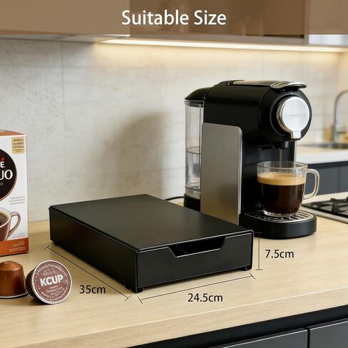 Coffee Pods Holder, Nespresso pods holder Storage Drawer Compatible with Nespresso Vertuo Capsules Dolce Gusto and K-Cup, Capsule Storage Drawer Organizer （24-40pods） in Saudi Arabia