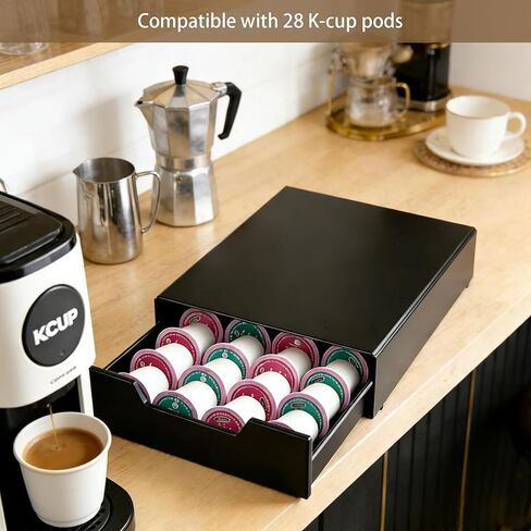 Coffee Pods Holder, Nespresso pods holder Storage Drawer Compatible with Nespresso Vertuo Capsules Dolce Gusto and K-Cup, Capsule Storage Drawer Organizer （24-40pods） in Saudi Arabia