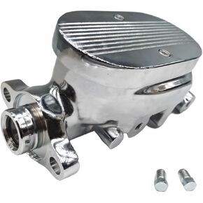 GM Brake Master Cylinder 1" Bore Dual 9/16" & 1/2" Ports Finned Top Chrome Aluminum Disc Drum in Kuwait