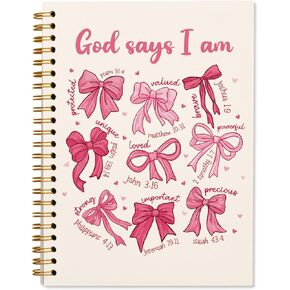 Cute Blue Bow Bible Notebook Journal for Women Girls, Christian Prayer Notebook Coquette Church Journal College Office Travel Notebooks Gifts for Women Girls Teen, 5.5x8.3 in Saudi Arabia
