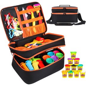Hard Travel Case for Modeling Compound, Carrying Case for Playdough Set Portable Playdough Storage Organizer Container for Dough Art Clay Tool Kit, Bag Only in Saudi Arabia