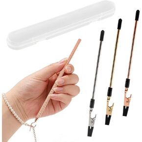 4Pcs Bracelet Helper Tool, Bracelet Helper to Put on Yourself, Portable Fastener Tool for Necklace/Jewelry/Watch, Bracele-t Assist Tool with Hook(Color:Gold,Silver,Rose Gold) in Saudi Arabia