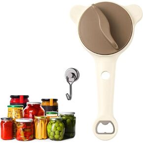 4-in-1 Jar Opener for Seniors, Adjustable Lid & Bottle Opener, Non-Slip Easy Grip, Effortless Open for Weak Hands & Arthritis, Multi-Function Kitchen Tool (BeigeBeige) in Saudi Arabia