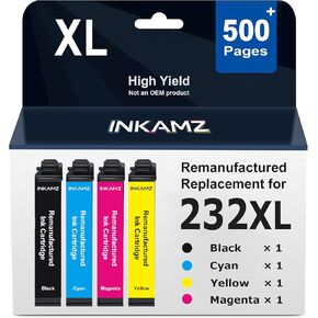 Remanufactured Ink Cartridges Replacement for Epson 232XL 232 XL Ink Cartridges Combo Pack Work with Printer XP-4200 Ink WF-2930 WF-2950 XP-4205 (1 Black, 1 Cyan, 1 Magenta, 1 Yellow) in Saudi Arabia