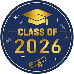 2026 Graduation Stickers, 120 Pcs Large 2 Inch Gold Foil Envelope Sticker Seals, Class of 2026 Decorations for Graduation Invitations and Party Favors, Black in Saudi Arabia