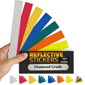 DIN67520 ECE104 Reflective Reflective Tape Film Safety Warning Waterproof Reflex Cars Motorcycles Helmets Bicycles Made with Diamond Grade 5 Pieces, 30mm x 80mm (Mix 7) in Saudi Arabia
