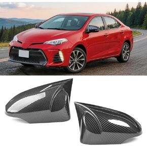 زوج واحد من Yumzeco متوافق مع غطاء مرآة Toyota Corolla Ox Horn 2014-2018/Camry 2013-2017/Venza 2013-2015، غطاء مرآة LH & RH لسيارة Toyota مع فتحة خفيفة من ألياف الكربون in Kuwait