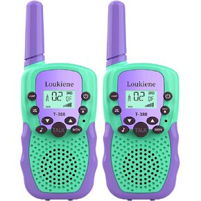 Walkie Talkies for Kids 22 Channels 2 Way Radio Toy, Toys for 3-12 Year Old Boys Girls, with Backlit LCD Flashlight, 3 Kilometer Range for Outside, Camping, Hiking (1 Pair, Purple Blue) in Saudi Arabia
