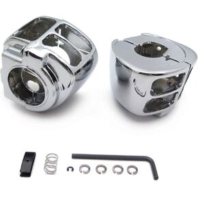Billet Aluminum Handlebar Switch Housing Set Chrome Finish Fits 1996-2012 Sportster Dyna Softail V-Rod Models Excluding 2007-2010 Fat Boy in Saudi Arabia