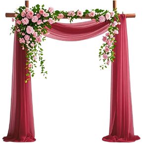 قماش ستائر قوس الزفاف، 6.7 ياردة ستائر شفافة خضراء اللون لتزيين حفلات الزفاف، قماش ستائر شيفون أخضر حكيم 29 بوصة × 20 قدم خلفية in Kuwait