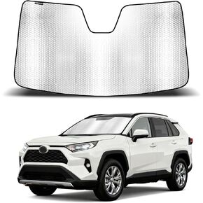 مظلة الزجاج الأمامي للسيارة متوافقة مع Toyota RAV4 (2019-2025) غطاء غطاء الزجاج الأمامي المخصص لـ RAV4 شديد التحمل قابل للطي ظل شمسي عاكس من الألومنيوم للأشعة فوق البنفسجية in Kuwait