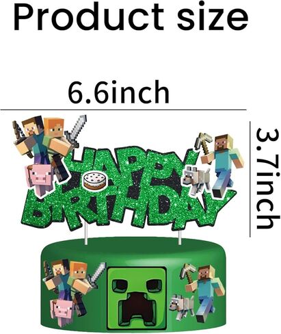 Pixel Game-Style Happy Birthday Cake Topper, Cartoon Theme Cake Decorations, Perfect for Birthday Parties, Themed Parties, Game Events, and Other Celebrations in Saudi Arabia