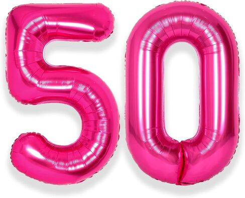 SUWEN 40 Inch Hot Pink Large 3 Number Balloons Big Foil Helium Number Balloons 0-9 Jumbo Happy 3rd Mylar Birthday Party Decorations for Girl Anniversary Party Supplies in Kuwait