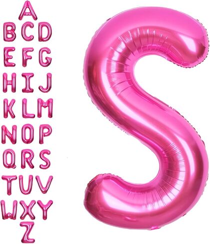 SUWEN 40 Inch Hot Pink Large 3 Number Balloons Big Foil Helium Number Balloons 0-9 Jumbo Happy 3rd Mylar Birthday Party Decorations for Girl Anniversary Party Supplies in Kuwait