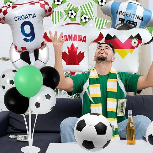 كرة القدم جيرسي احباط بالونات 2026 بطولة العالم لكرة القدم جيرسي بالونات الزينة، كأس كرة القدم 2026 بالونات مايلر لوازم الحفلات الزينة in Kuwait